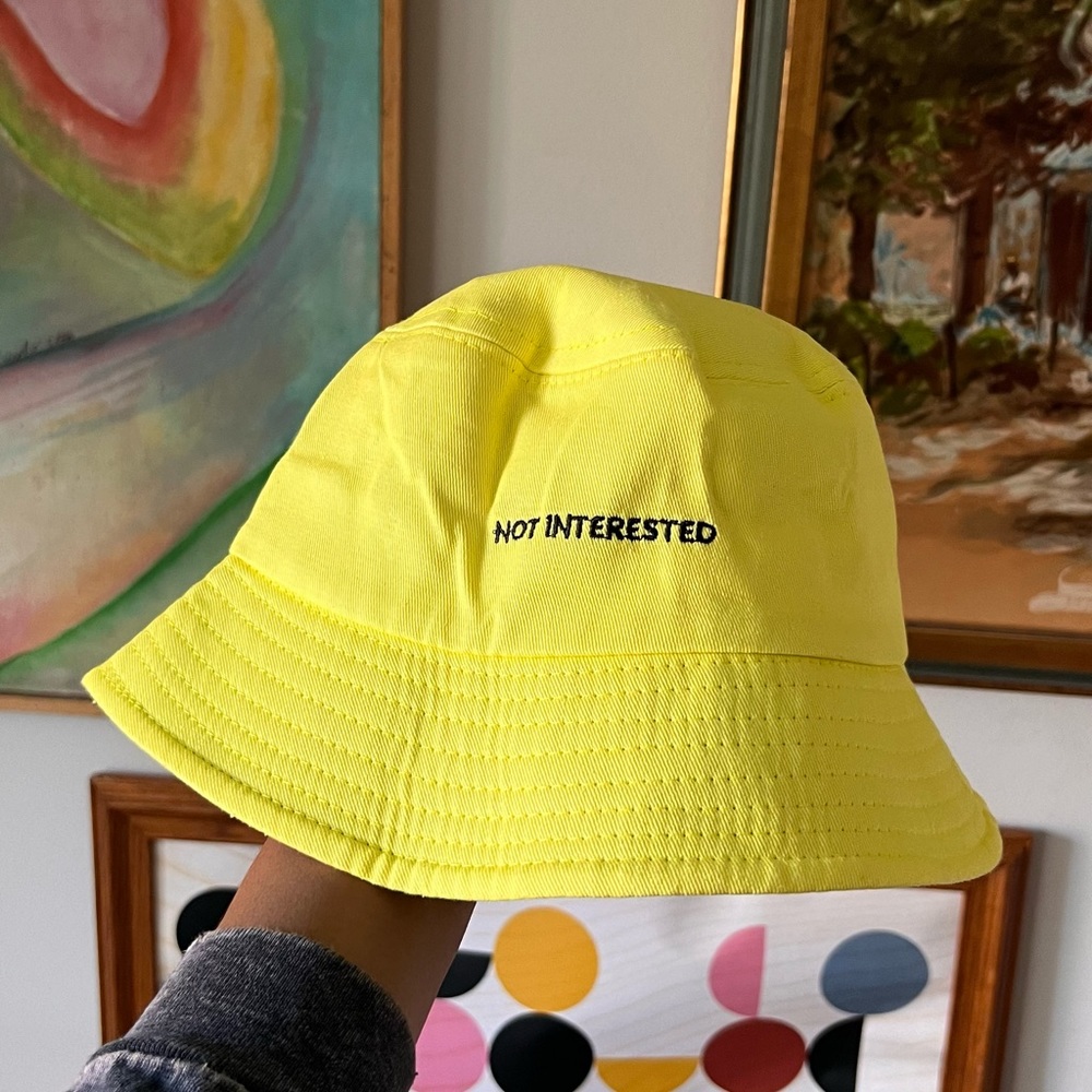 “Not Interested” Bucket Hat (NWOT)